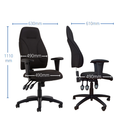 Esme Ergonomic Chair Dimensions from HuntOffice